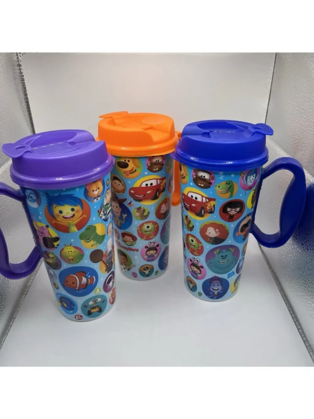 2026 Disney Parks Resort Reusable Refillable 16OZ Mugs Pixar Lid SET 3 Colors